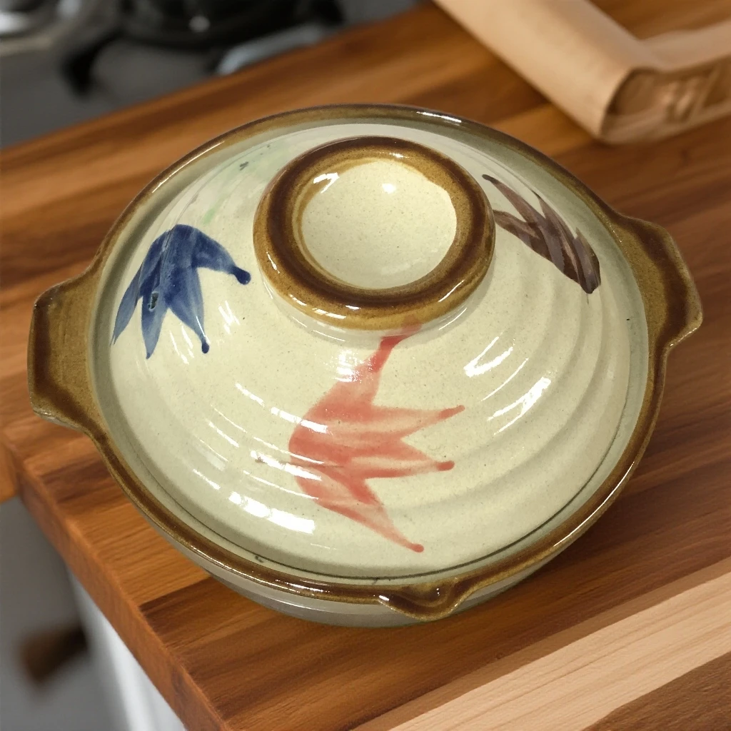 手绘砂锅口径18.5高9.5