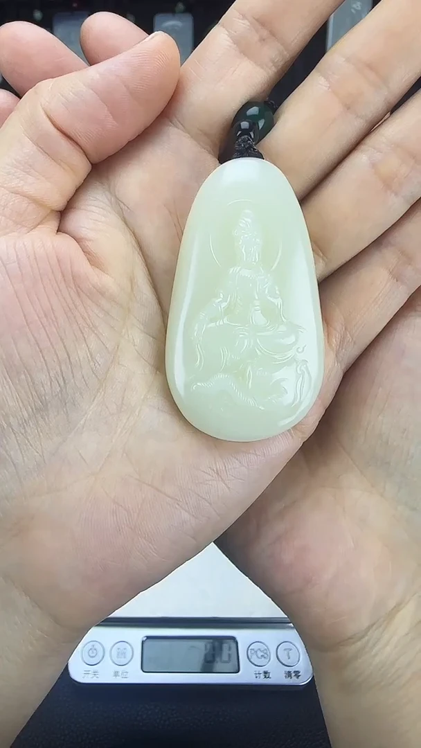 颈饰未镶嵌和田玉观音牌