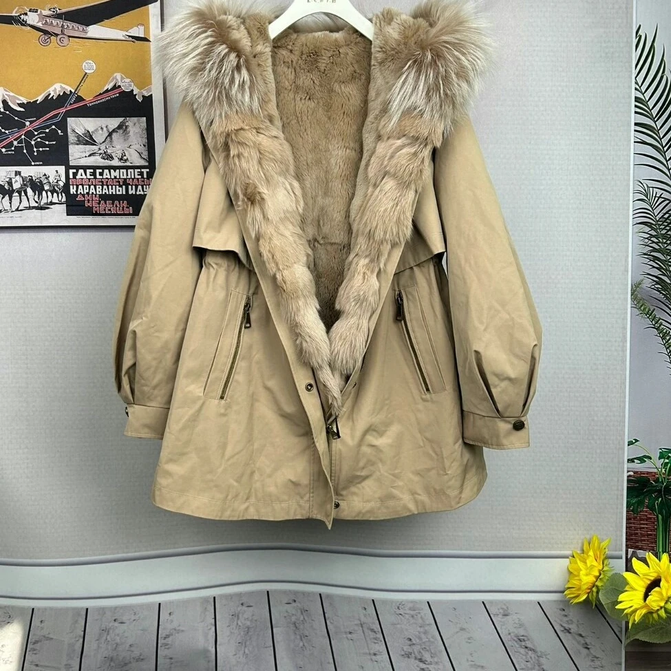 鸟pc派克冬季新款pc派克真毛领真毛内胆