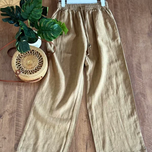 【云目悠悠】春夏汉麻宽松女士直筒裤-202552