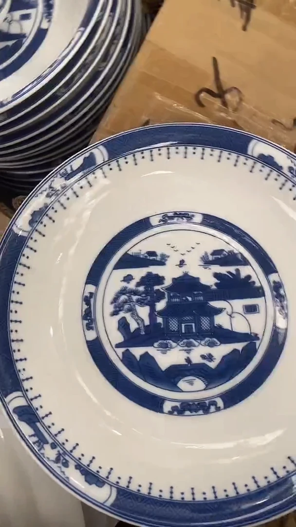 摆件人民瓷厂梧桐8寸窝盘