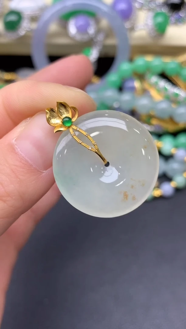 18K金镶嵌戒指翡翠120-雪姐翡翠天天见