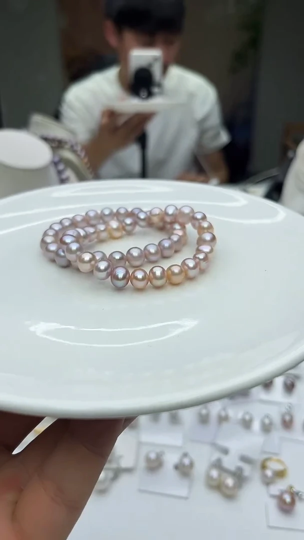 未镶嵌手链淡水珍珠紫色系手链