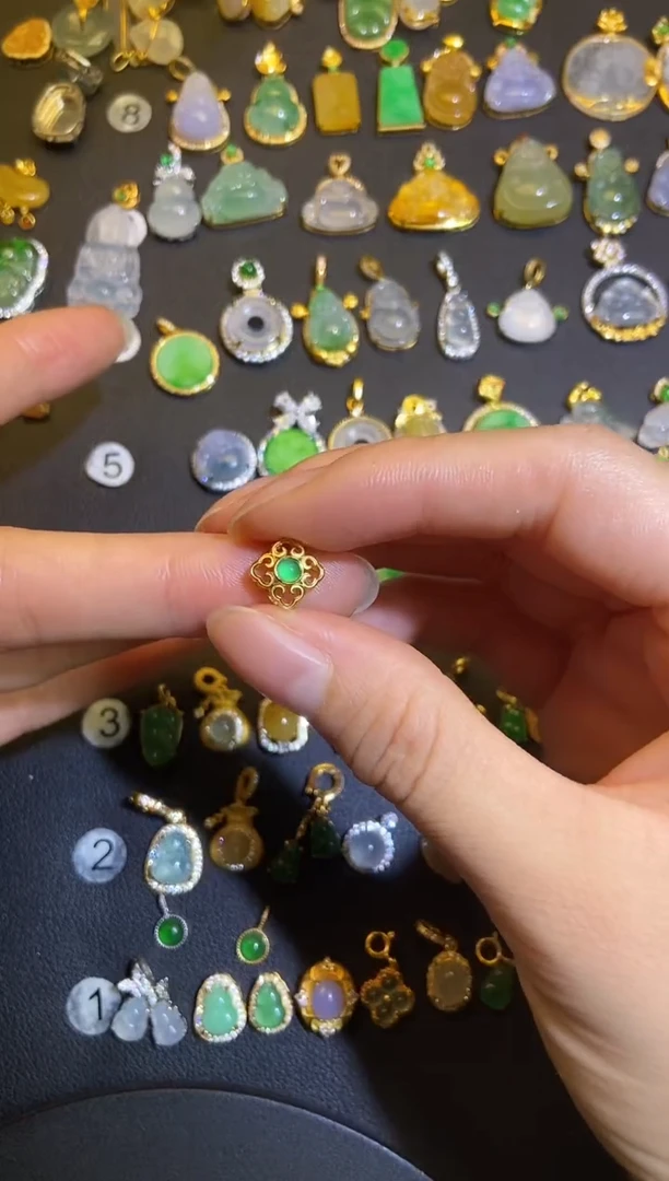 吊坠(不含链)银S925镶嵌翡翠阿***21