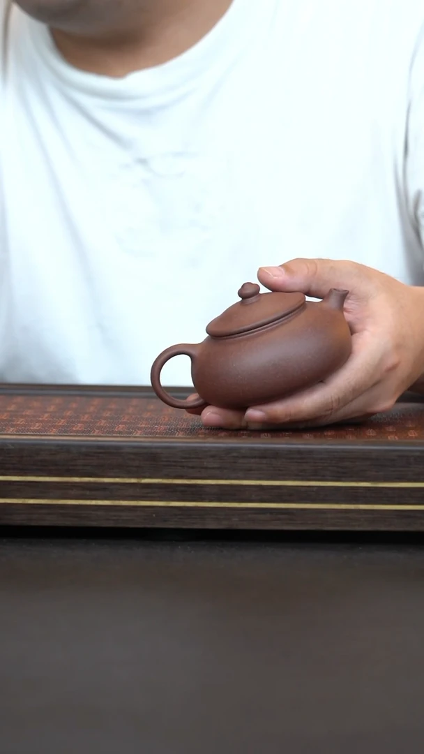 茶壶紫砂LD粗砂紫泥 寒江