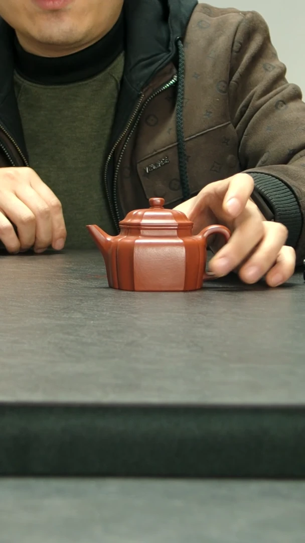 茶壶紫砂朱泥筋纹德钟