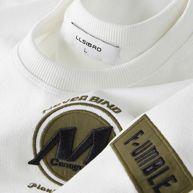 梵基弗奈秋季男士卫衣重磅潮流时尚刺绣圆领套头宽松运动上衣服