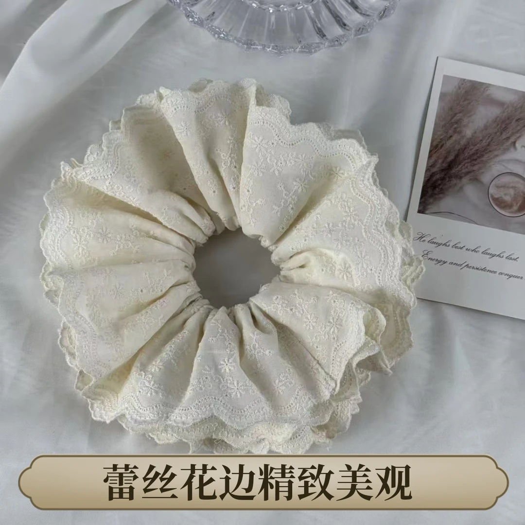 韩版清新甜美蝴蝶结蕾丝花边大肠发圈头绳发饰头花扎马尾皮筋发绳
