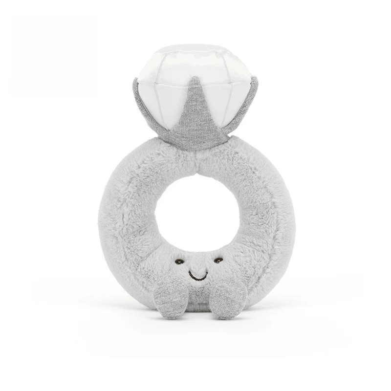 jellycat趣味钻石戒指毛绒玩具安抚玩偶情人节礼物公仔生日礼物