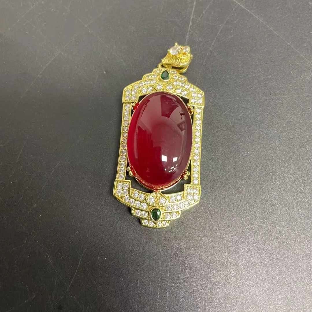 【小杰推荐】星光石榴蛋面镶嵌吊坠 （多样性发其一）10625