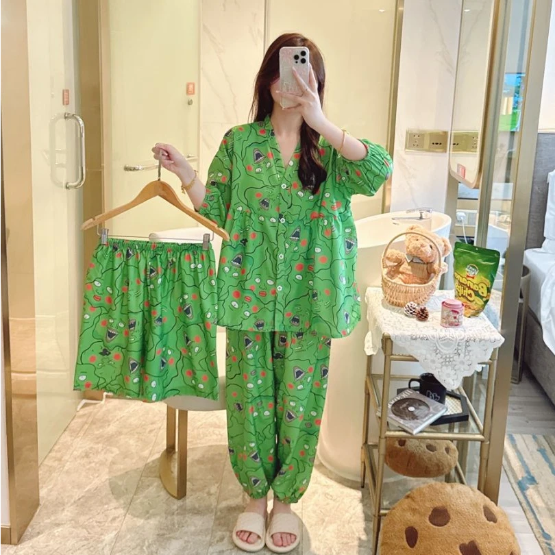 2025新款春夏季睡衣女云朵棉夏季薄款休闲宽松舒适大码家居服套装