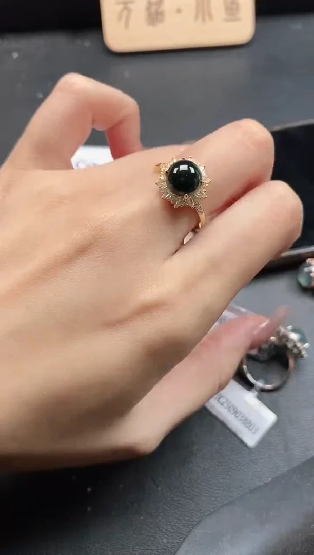 银S925镶嵌戒指翡翠51511
