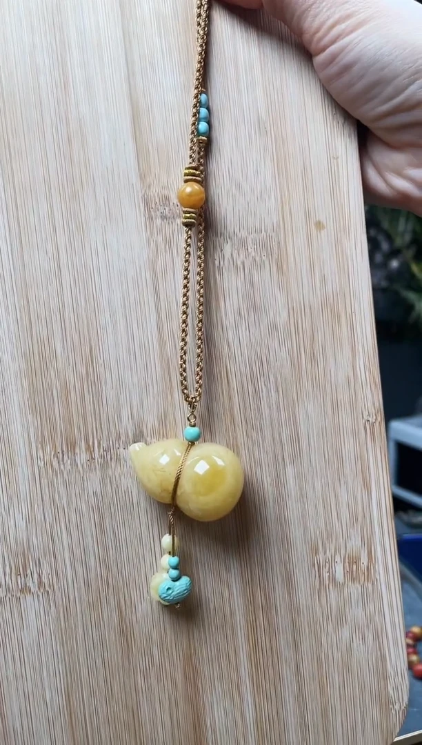 【闪购商品】蜜蜡颈饰未镶嵌葫芦项链