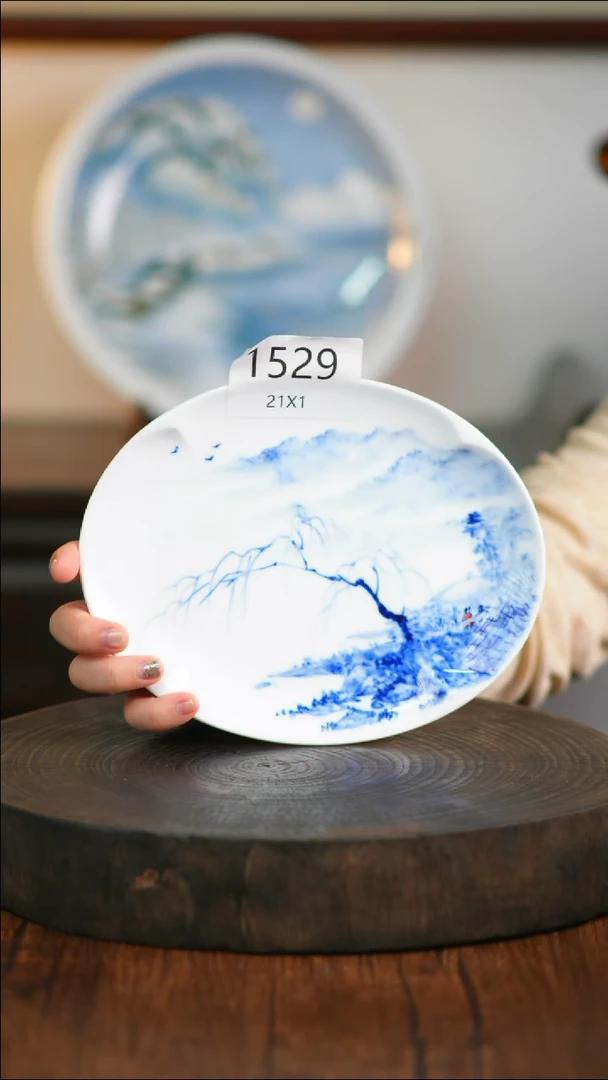 盘手绘釉下彩陶瓷餐具1529