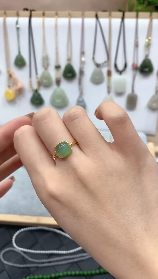 【闪购商品】和田玉戒指银S925镶嵌戒指4