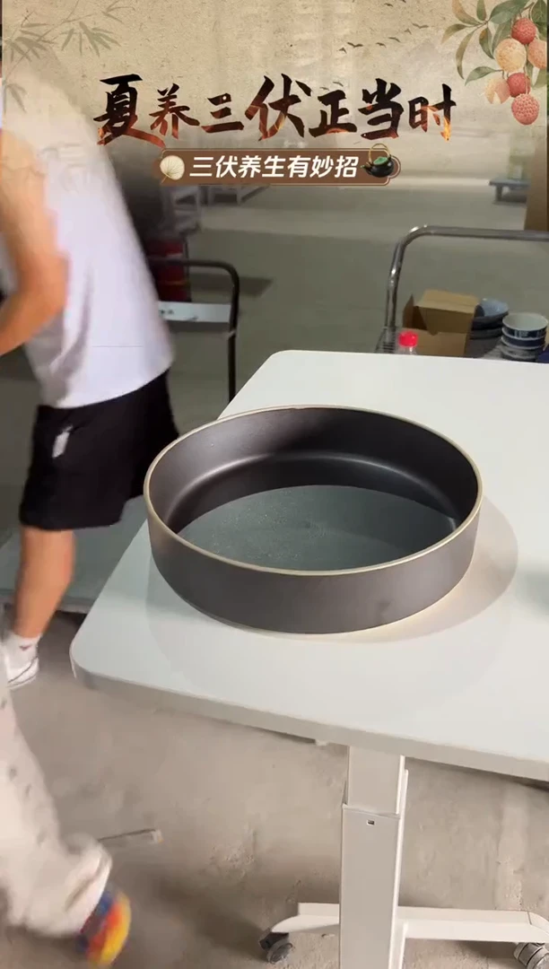 瓷魄色林 超大钵 黑φ２５５ｘ５５