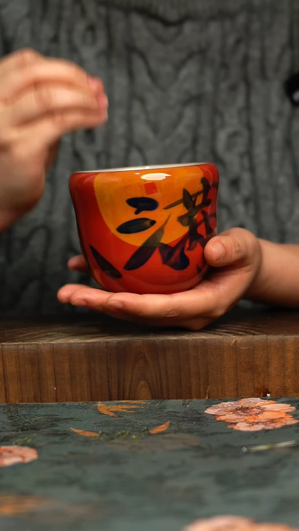 杯釉下彩手工手绘同款陶器