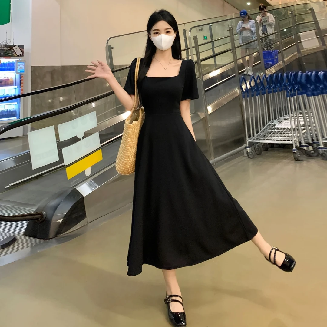 【你的初恋】大码胖妹妹春季赫本裙收腰气质吊带/半袖连衣裙礼服裙