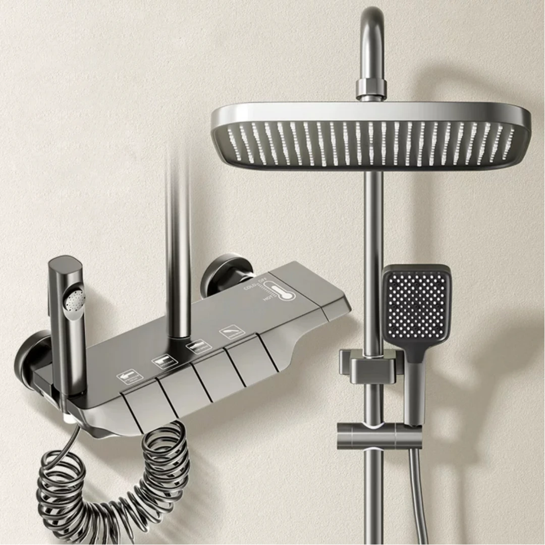 Maiba/迈霸MB-QQ0025A枪灰色增压恒温淋浴花洒套装