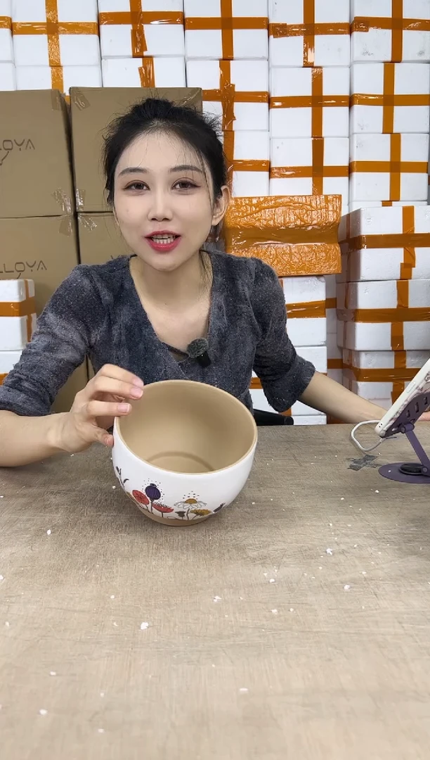 大碗紫砂彩色小号13x11