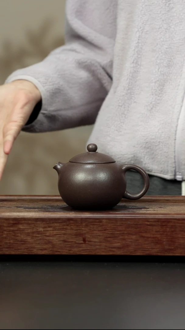 紫砂茶壶粗砂紫泥 西施