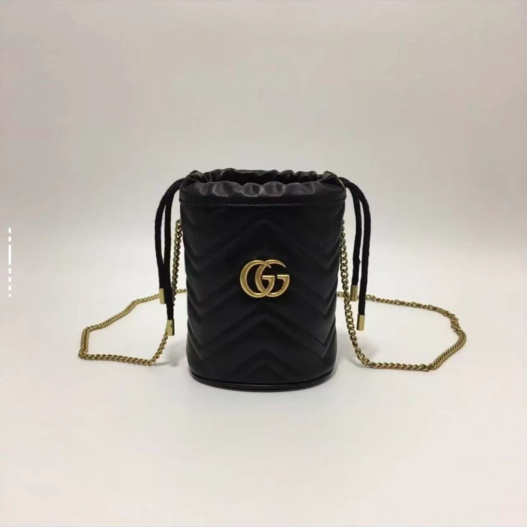 99新 GUCCI/古驰 思斯专属 GUCCI黑金马蒙水桶 THHZ4545
