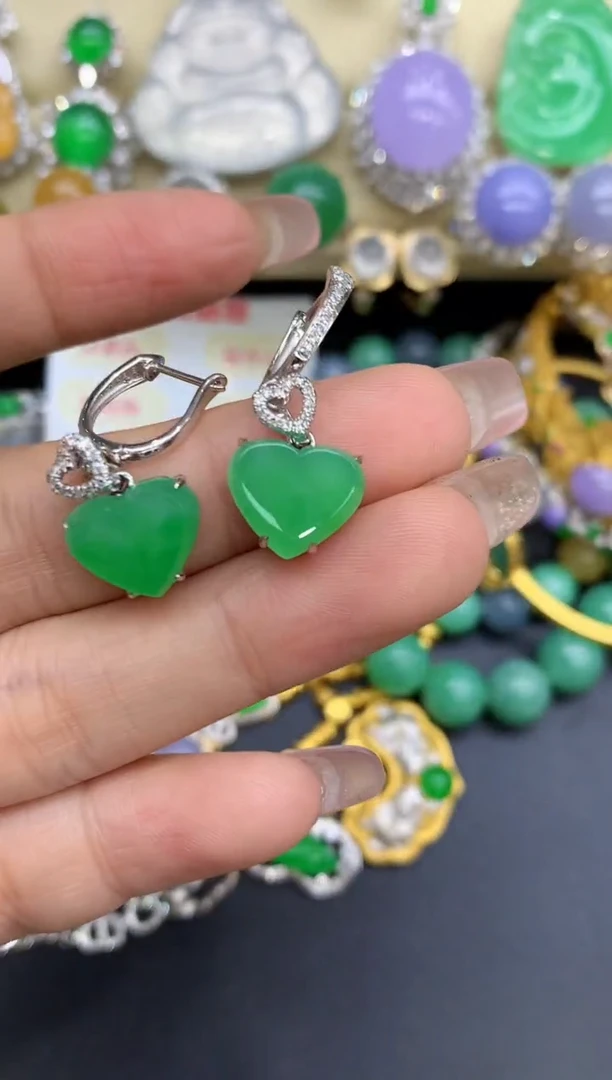 18K金镶嵌翡翠耳饰351-中国好珍宝