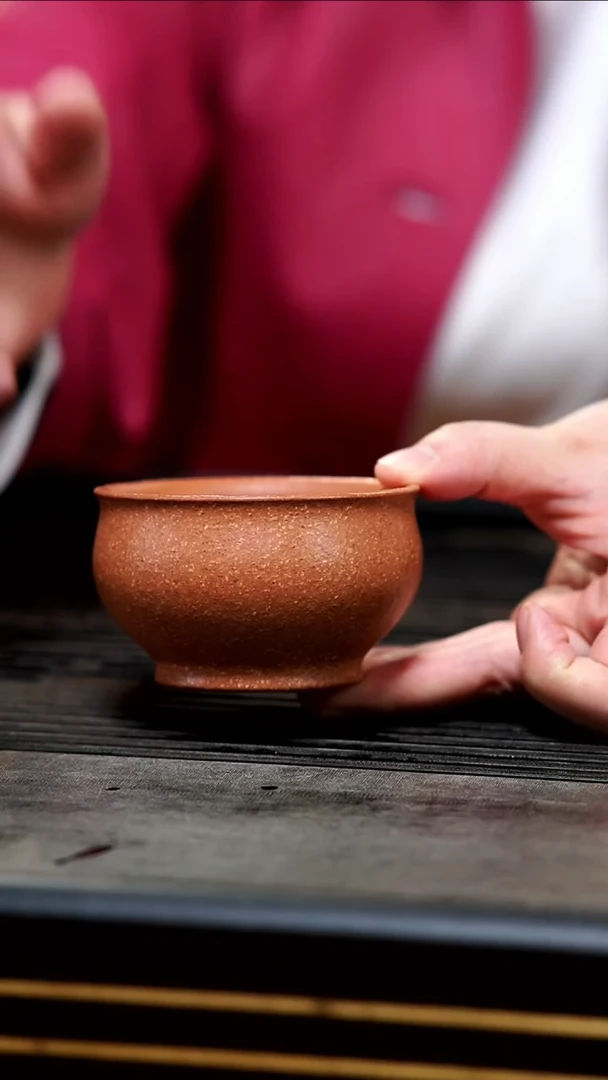 【闪购商品】紫砂茶壶03-粗砂降坡圆融杯120cc