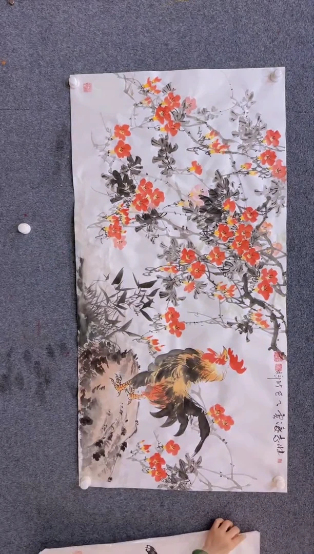 【闪购商品】国画1.19展馆-颜新辉四尺-壮志凌云