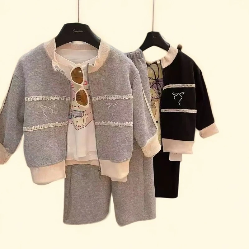 2025春秋季新款女童儿童棒球服运动两件套洋气百搭女宝舒适时尚潮