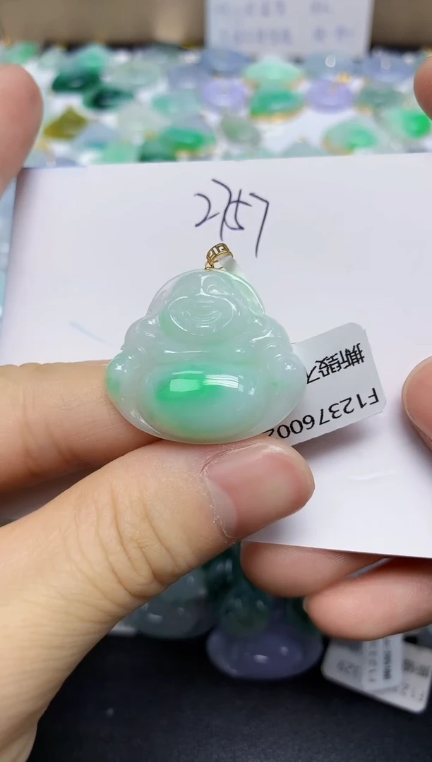 翡翠18K金镶嵌颈饰天然缅甸A货翡翠百元以上9元证书费自理