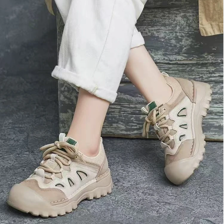 2025年春季新款轻便系带透气百搭真皮登山鞋