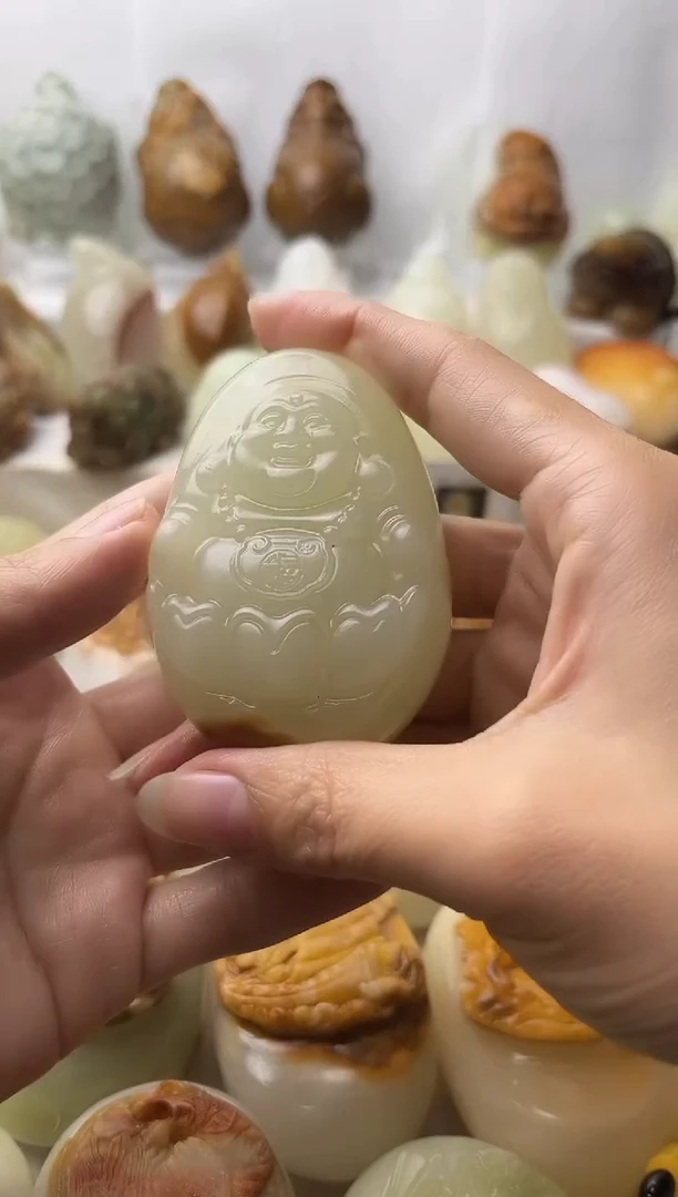 石材方解石棉纹正常不退换弥勒佛