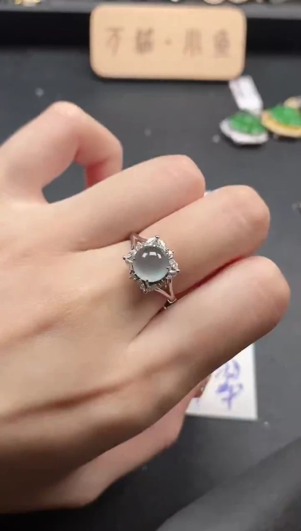 银S925镶嵌戒指翡翠51511