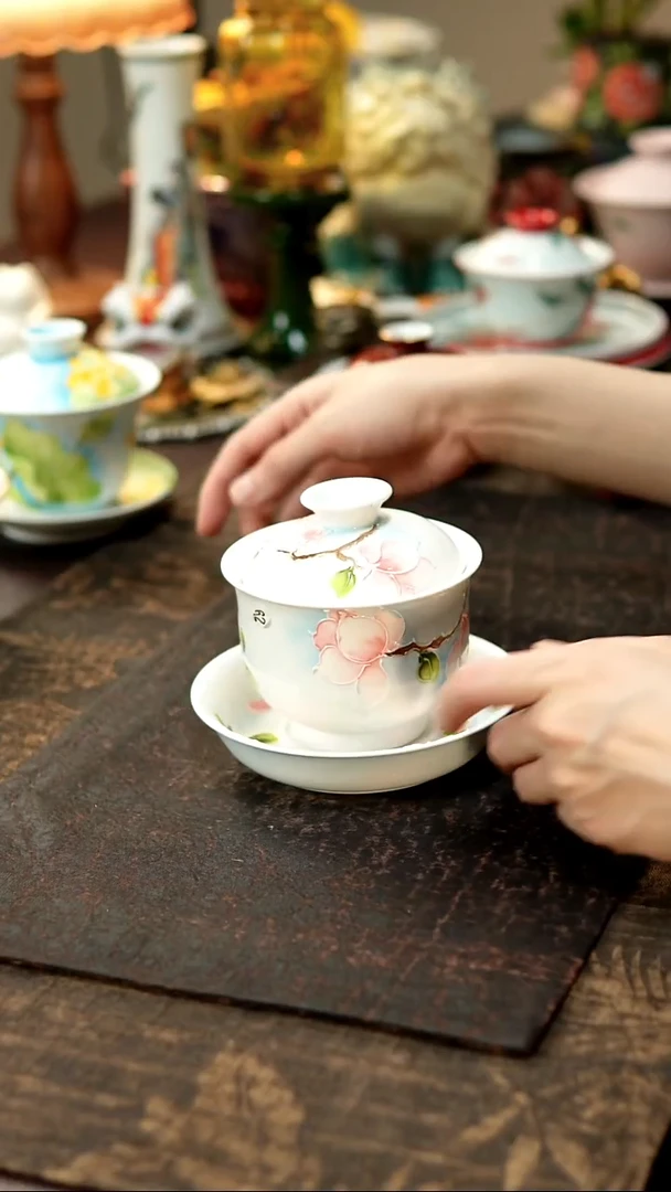 景德镇陶瓷杯碗柴烧多人