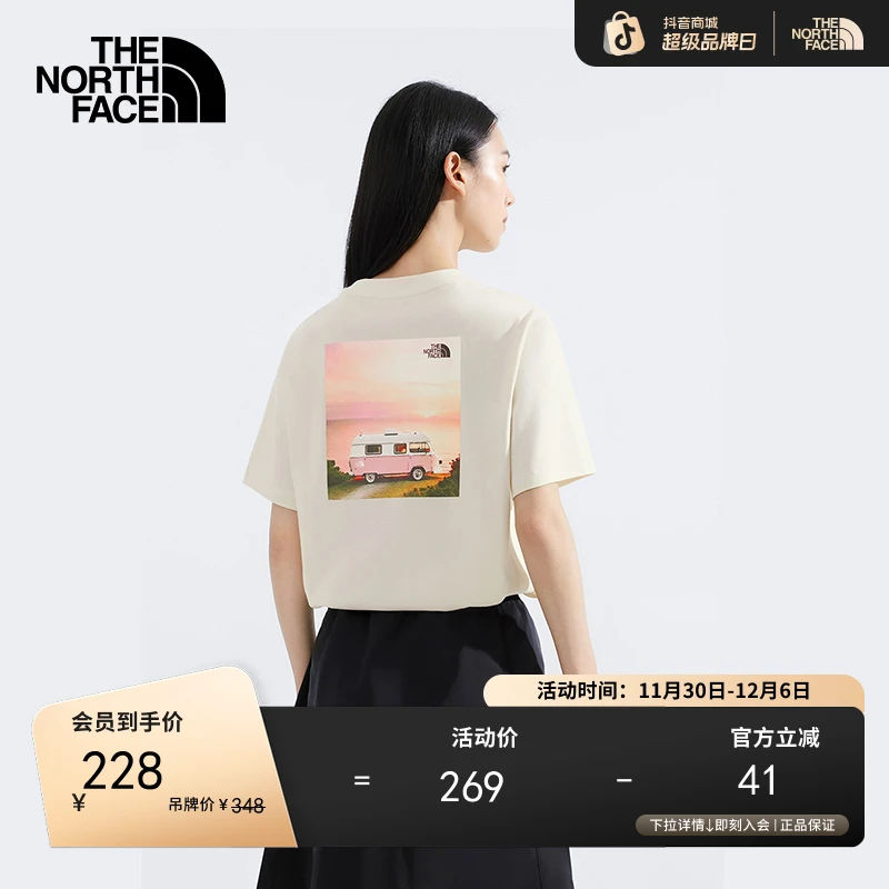 北面女纯棉短袖T恤运动户外休闲透气夏新款TheNorthFace|8DCH