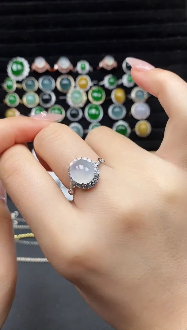 银S925镶嵌戒指翡翠111