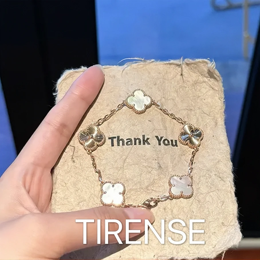 TIRENSE/狄伦斯 镀K金白色镭射五花系列轻奢气质手链