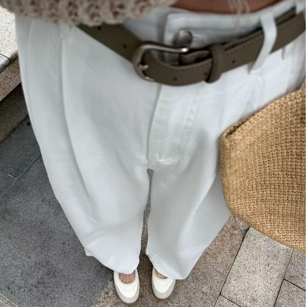 039腰带韩版阔腿裤