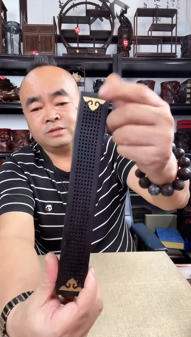 木黑线香盒1个老李红木工艺品