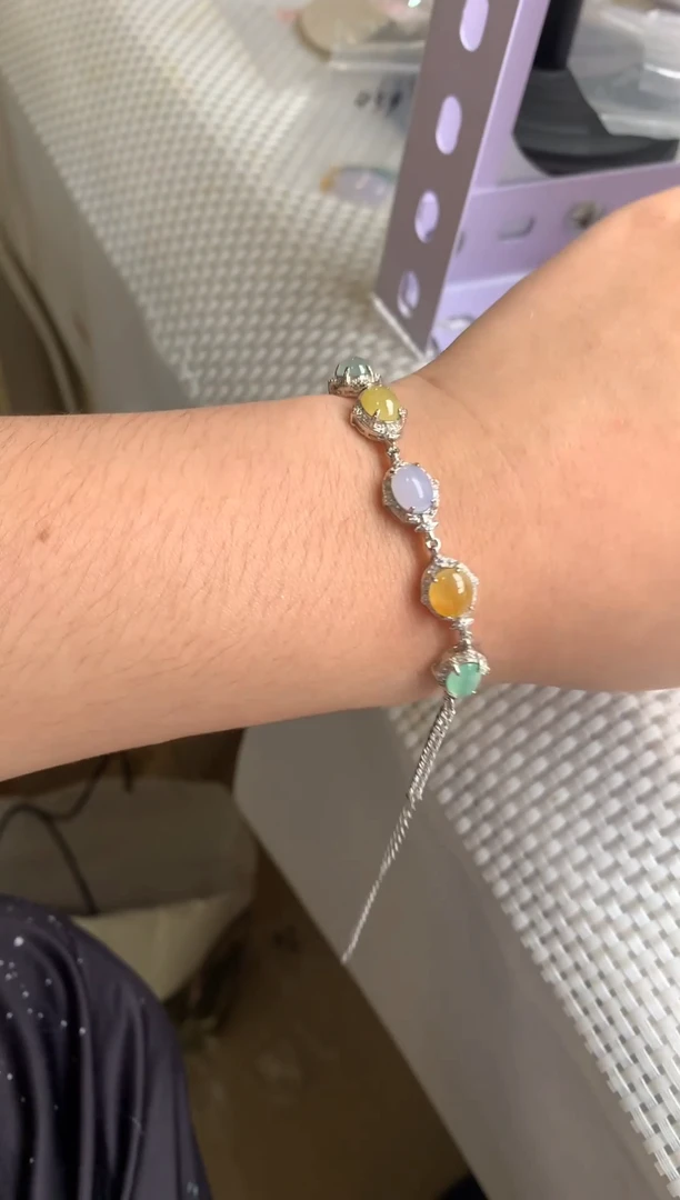 银S925镶嵌戒指翡翠手链2