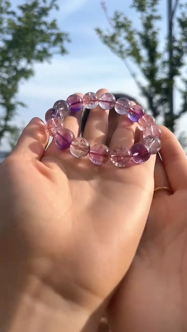 水晶手链未镶嵌天然超七手串多样性发一12mm