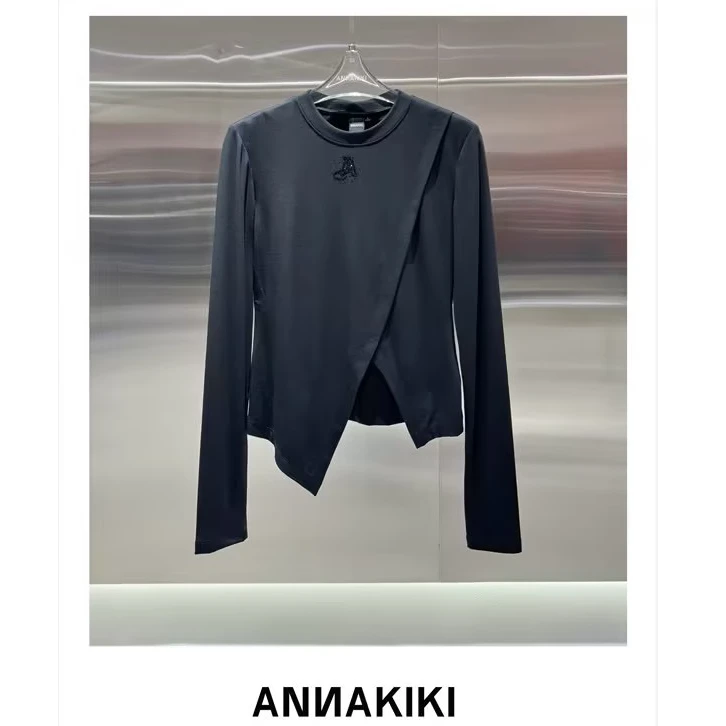 ANNAKIKI A字烫钻堆堆袖上衣 3E1D0205H301