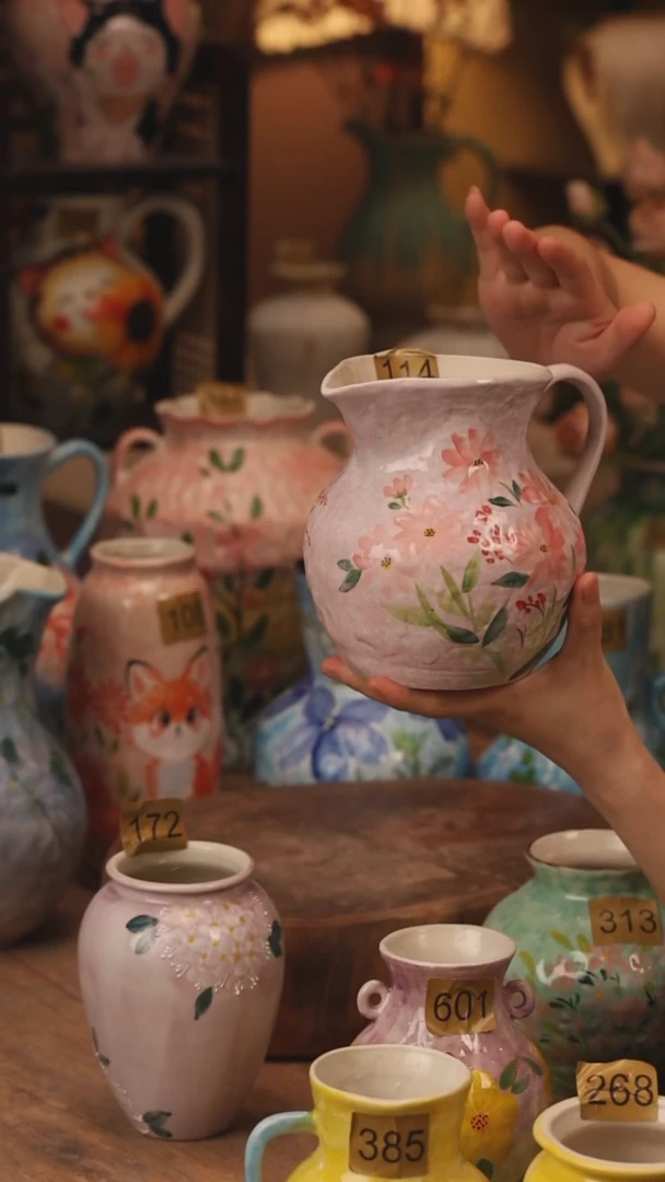 陶瓷114景德镇设计师手作花器摆件侘寂风