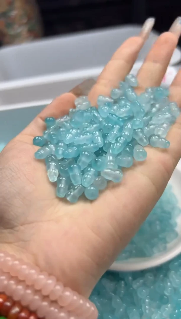 玛瑙/玉髓颈饰未镶嵌w578海蓝宝葫芦9*6mm*30颗