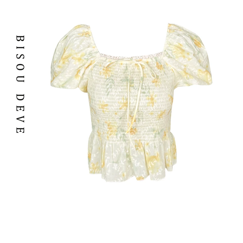 柠香泡泡短上衣MV07016043