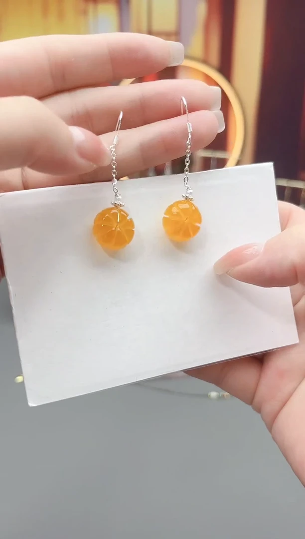 银S925镶嵌耳饰玛瑙/玉髓204