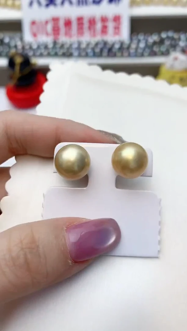 银S925镶嵌耳饰海水珍珠A89