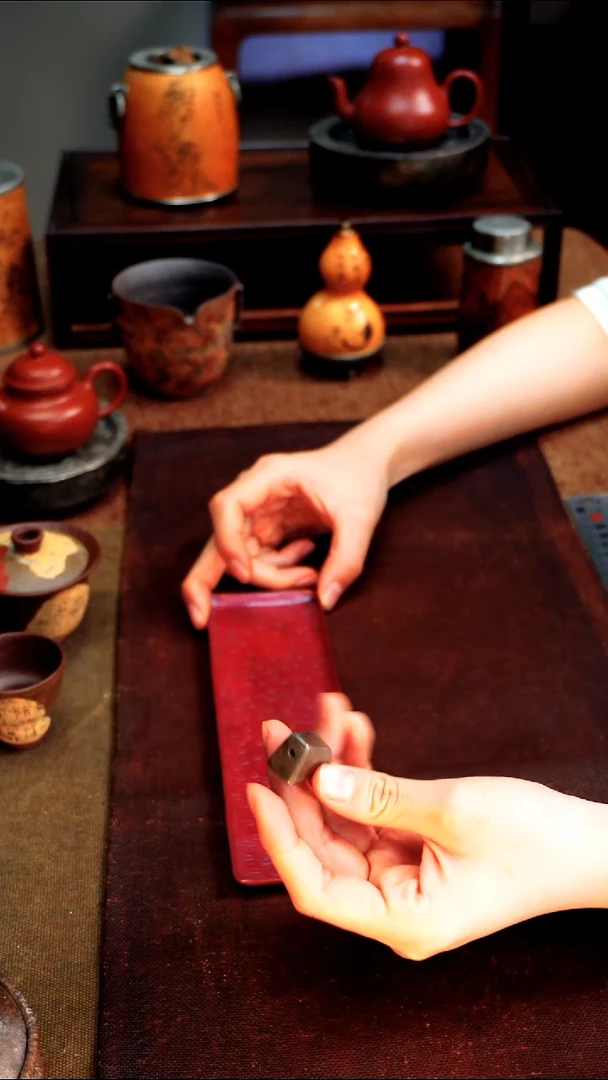 6647紫铜长方杯垫送纯锡香插