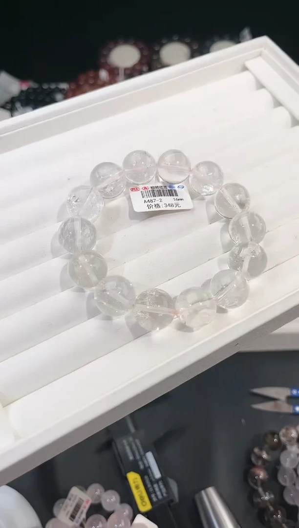 【闪购商品】水晶手链未镶嵌多样性发一白胶花16mm